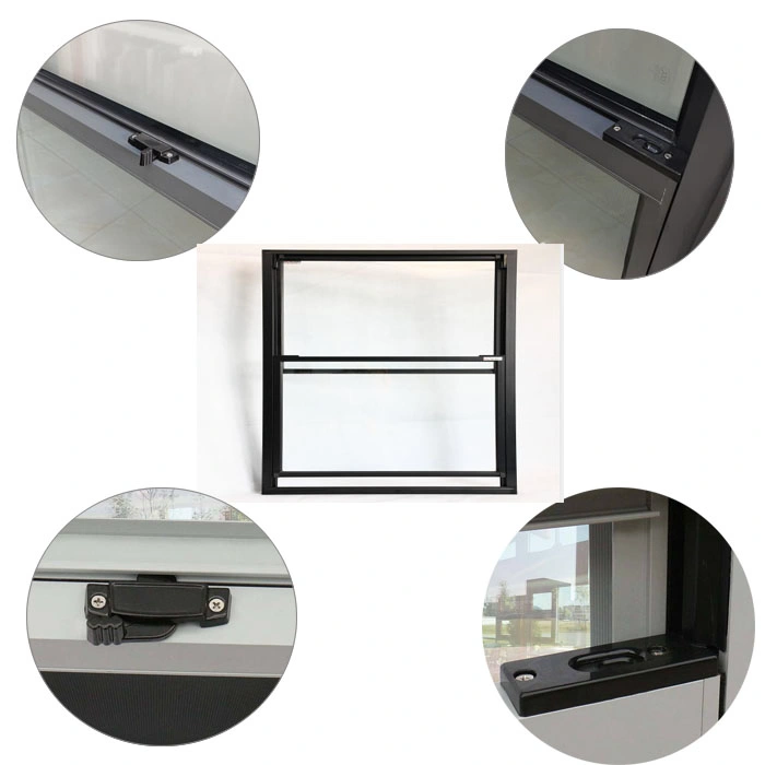 CE As2047 Standard Steel Glass Clad Wood Handle Lock Others Cheap Price Aluminum Alloy Frame Double Hung Windows for Sale